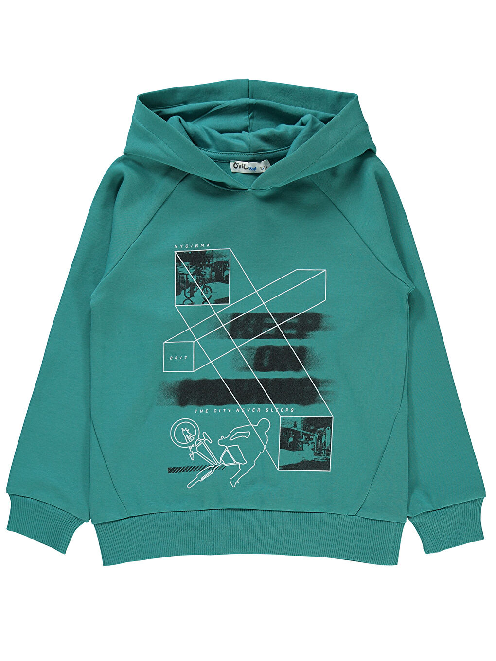 Civil Erkek Çocuk Sweatshirt 10-13 Yaş Petrol