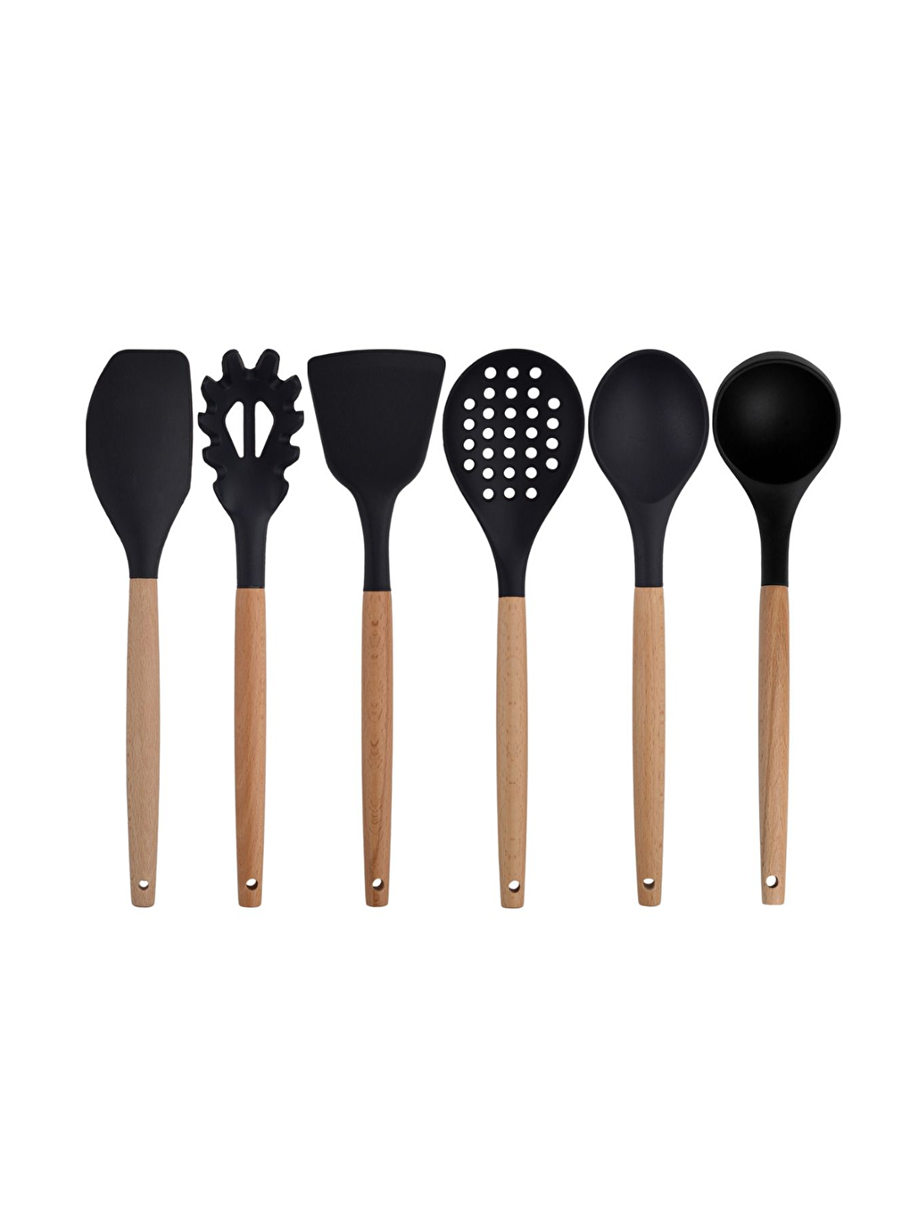 Siyah Bambu Silikon 6'lı Set-1