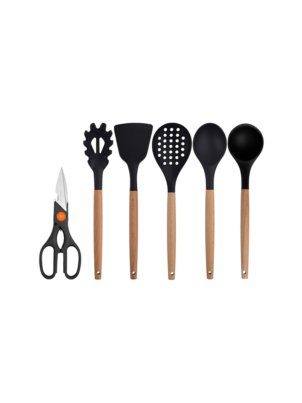 Siyah Bambu Silikon 6 lı Set-2