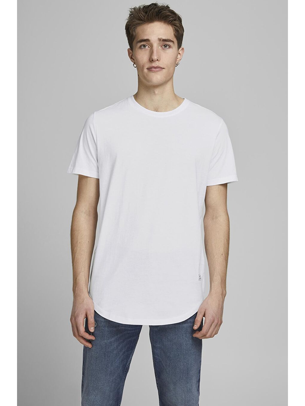 Jack & Jones Beyaz Organik Pamuklu Regular Fit Bisiklet Yaka Erkek T Shirt 12113648