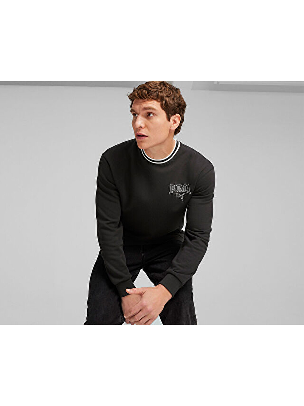 Puma Squad Crew Erkek Günlük Sweatshirt 67897001 Siyah-2