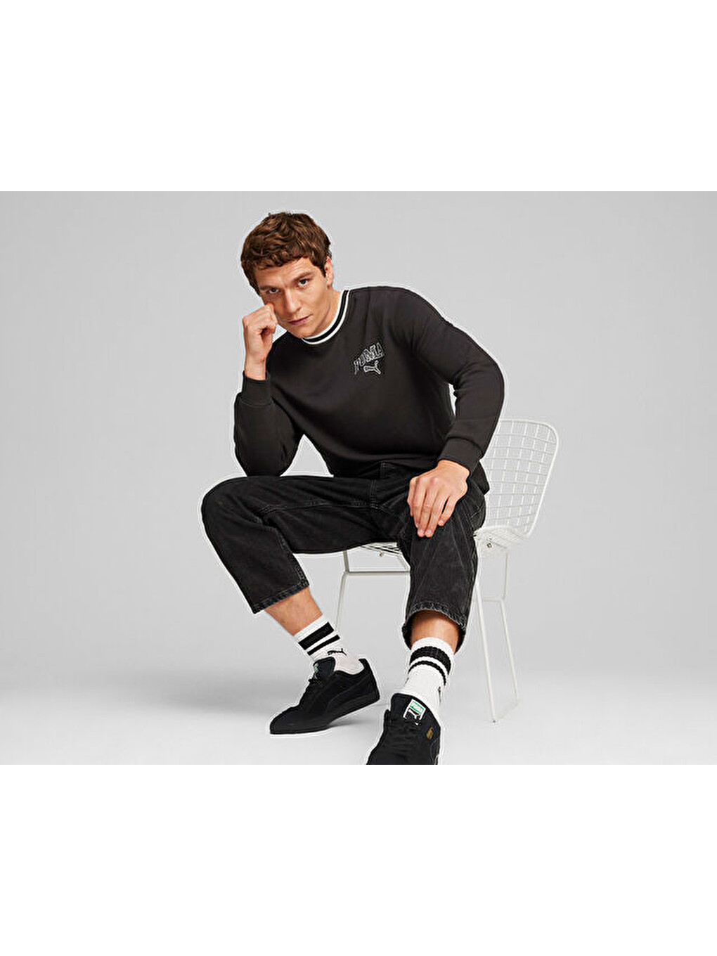 Puma Squad Crew Erkek Günlük Sweatshirt 67897001 Siyah-4