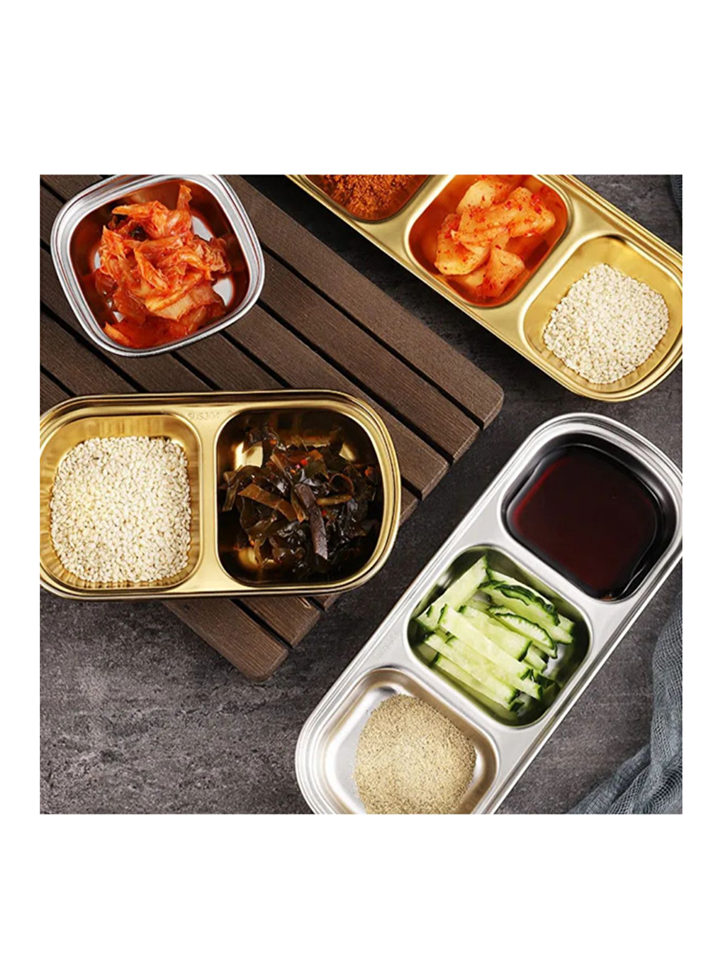 Sarı Metal Gold Tekli Çerezlik 3 Adet-1