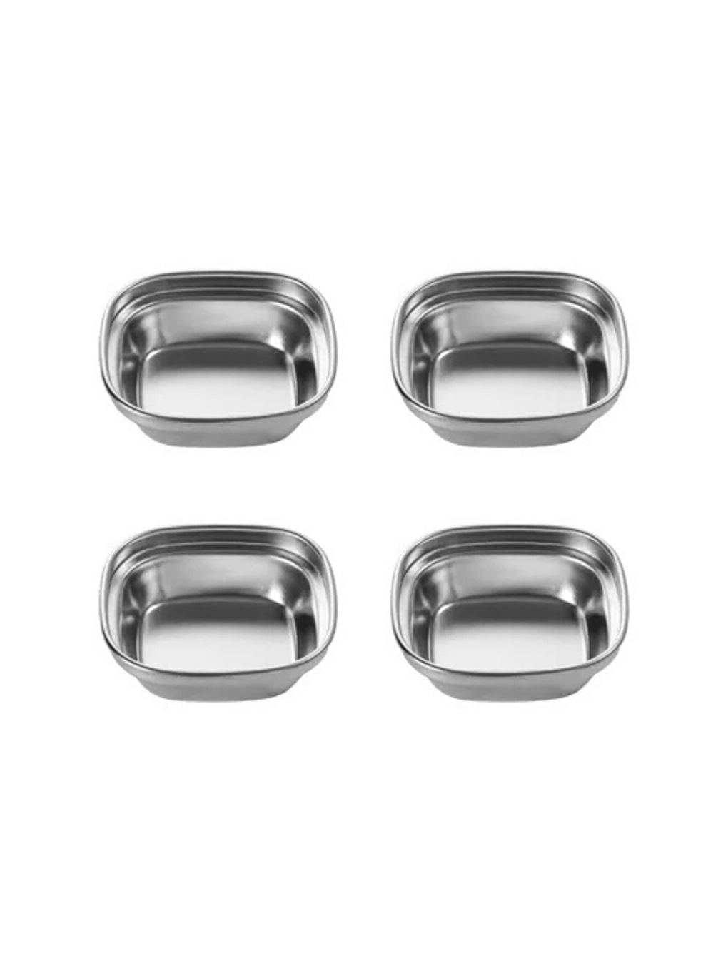 Gri Metal Gümüş Renk Sosluk Tekli - 8x8x25 cm - 4 Adet