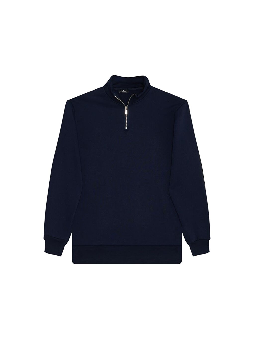 Karışık Unisex 3'Lü Paket Lacivert-Kahverengi-Yeşil Relax Fit Pamuklu Yarım Fermuarlı Dik Yaka Sweatshirt-1