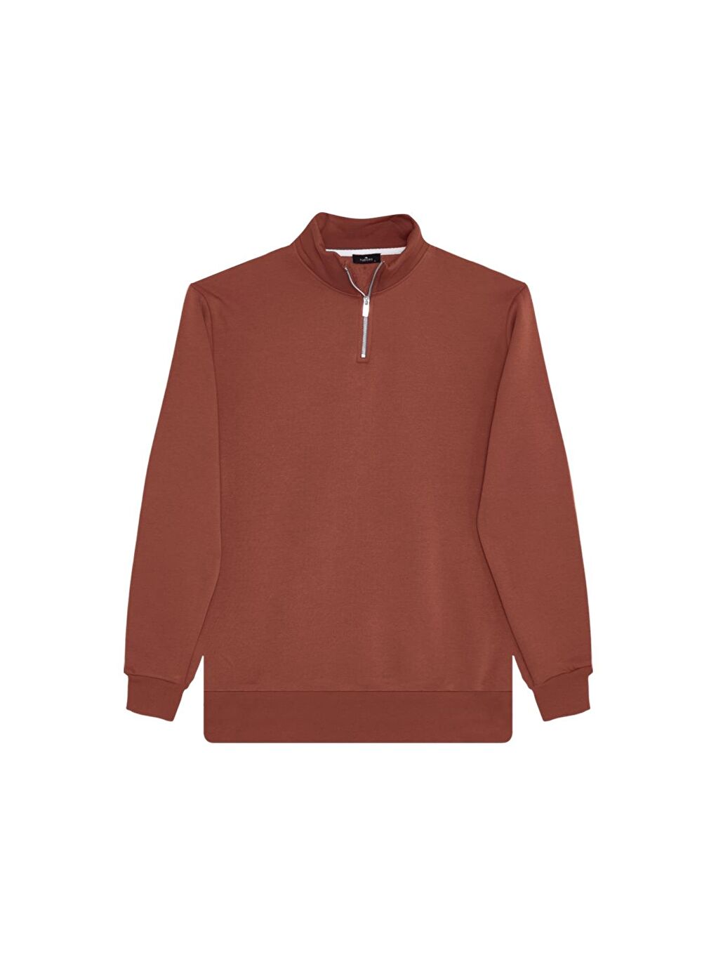 Karışık Unisex 3'Lü Paket Lacivert-Kahverengi-Yeşil Relax Fit Pamuklu Yarım Fermuarlı Dik Yaka Sweatshirt-2