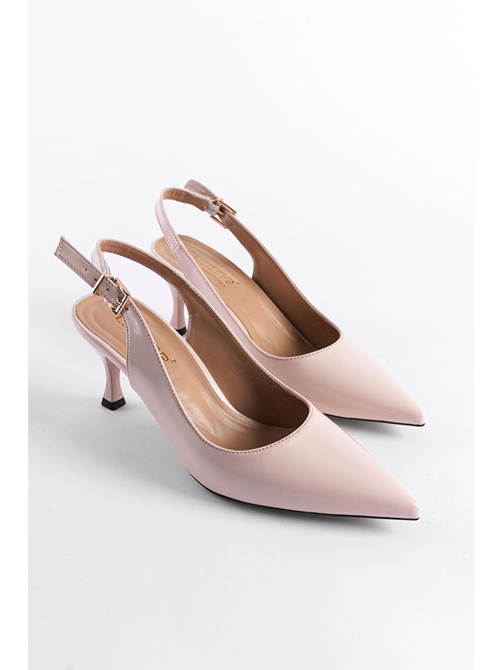 Bej Orta Topuklu Stiletto-1