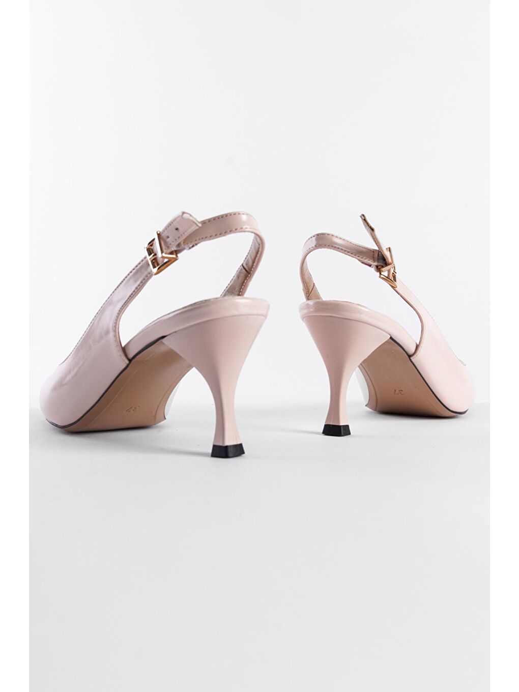 Bej Orta Topuklu Stiletto-2