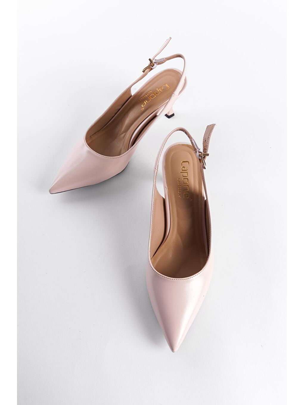 Bej Orta Topuklu Stiletto-3