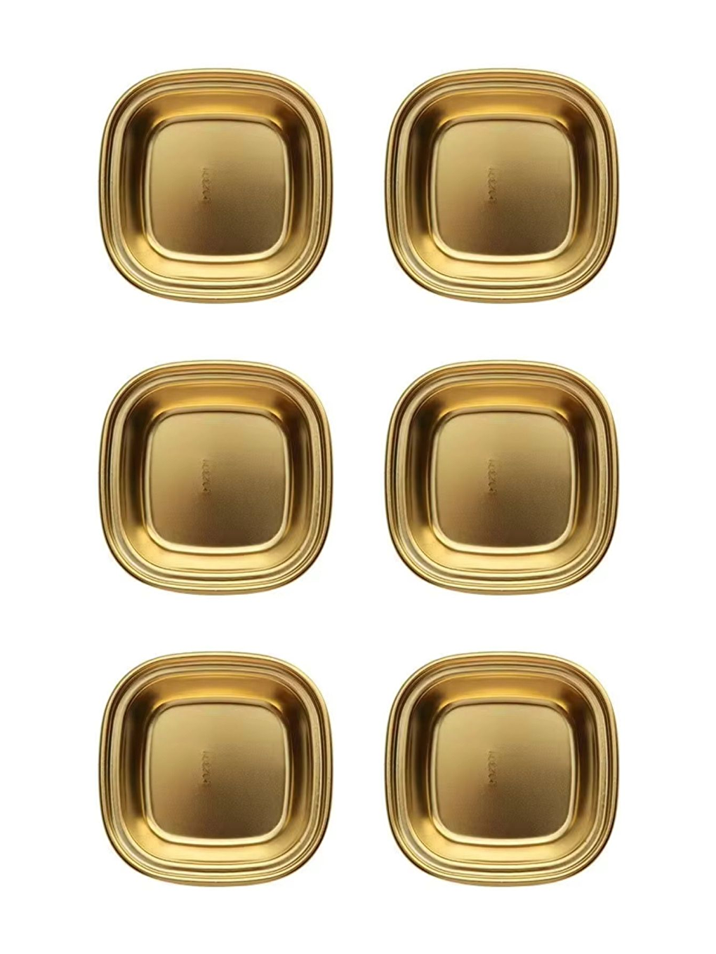 Sarı Metal Gold Tekli Çerezlik 6 Adet