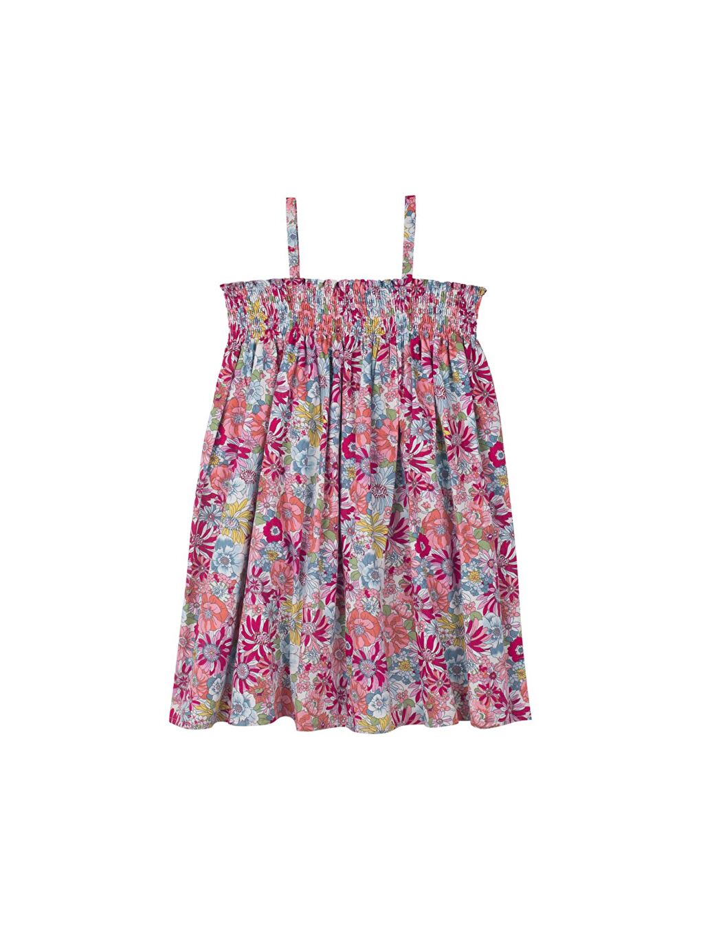 Pembe Çok Renkli Çiçekli Elbise