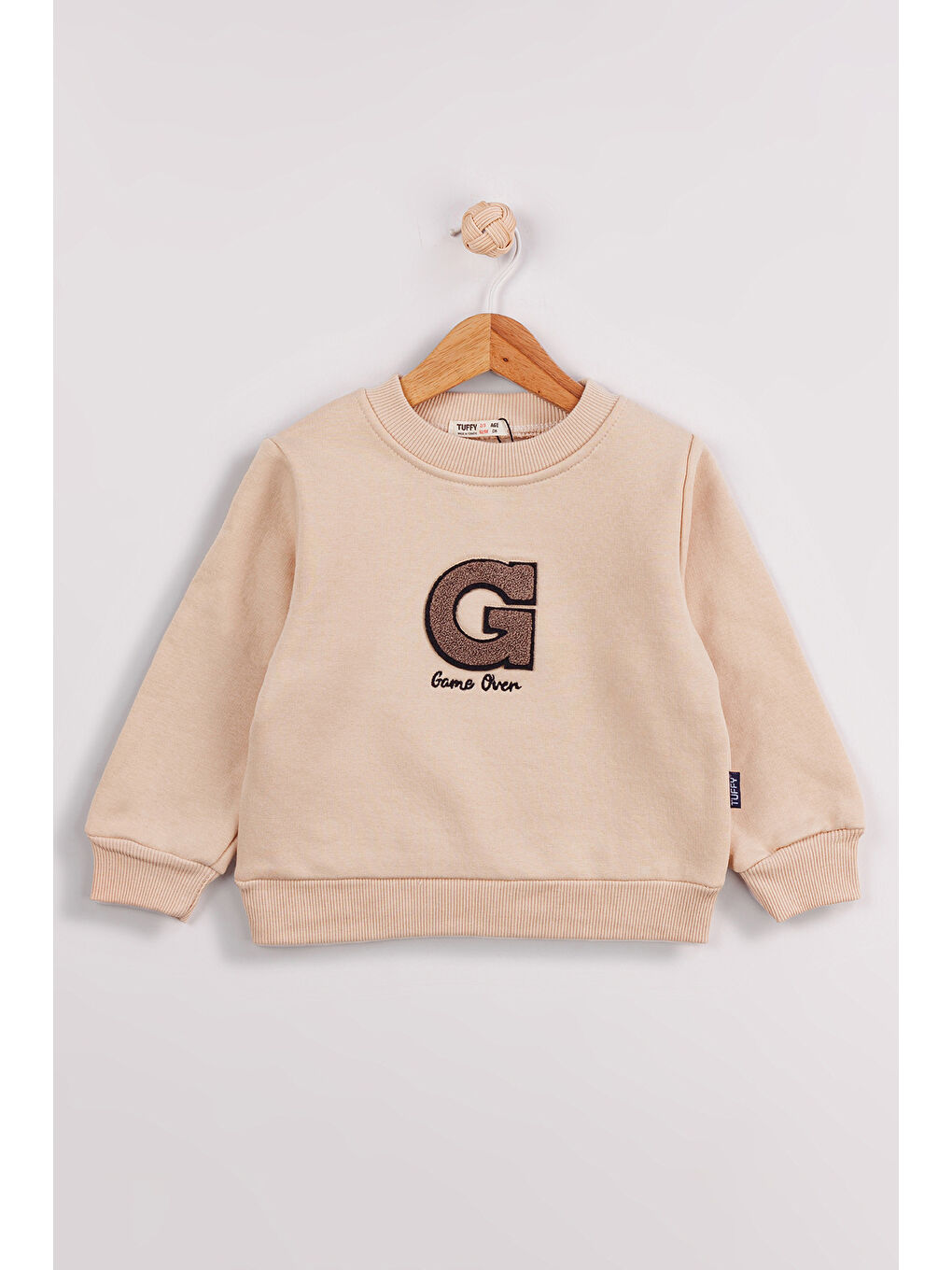 Yeşil Erkek Çocuk 2'li Paket Kalın Sevimli Ayı Baskılı Sweatshirt-1