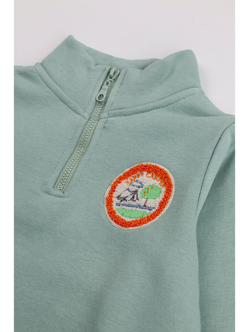 Yeşil Erkek Çocuk 2'li Paket Kalın Sevimli Ayı Baskılı Sweatshirt-6