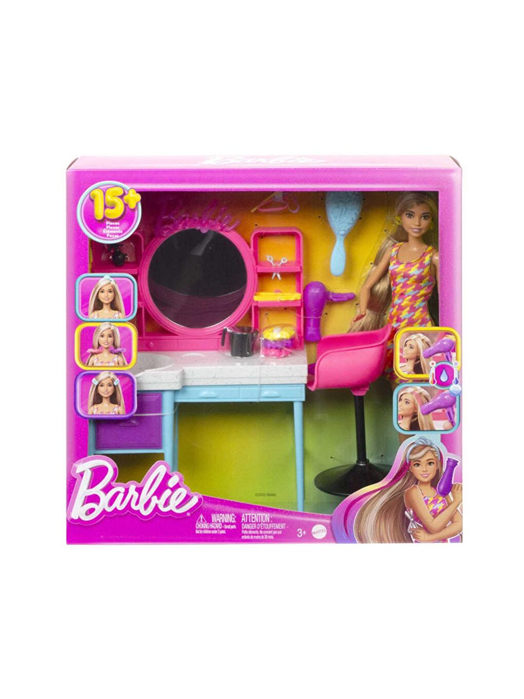 BARBIE Beyaz-Renklibaskı Muhteşem Kuaför Oyun Seti HKV00 - 1