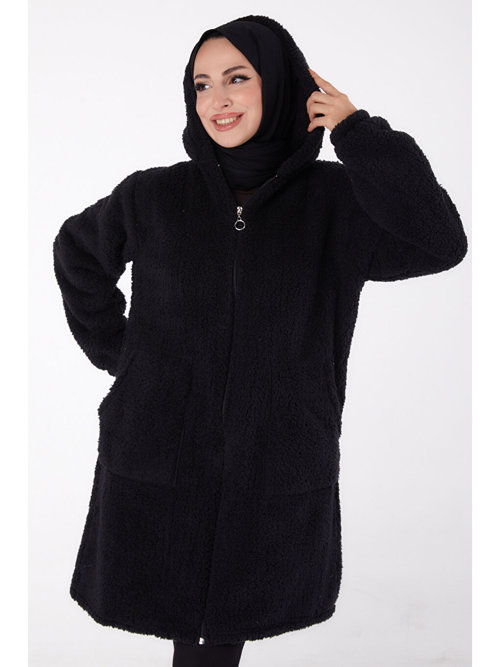 Cepli Pelüş Mont Siyah - 27818-SIYAH-1