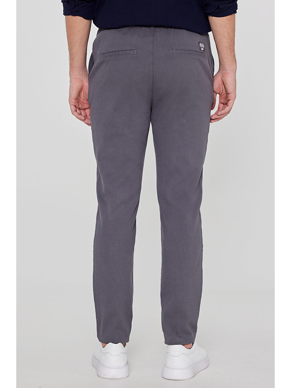 Gri Yumuşak Dokulu Regular Fit Normal Kesim Cepli Pantolon-3