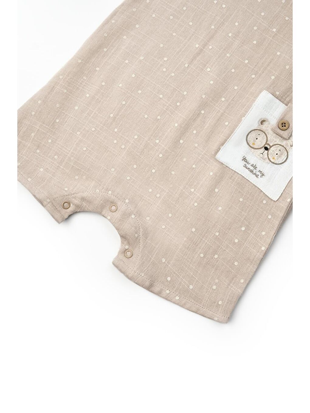 Bej Bebek Kısa Kollu Tulum, %100% pamuk, Bebek ve Yenidoğan Serisi - CSYM7105-4