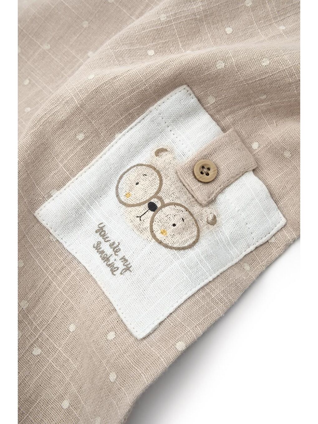 Bej Bebek Kısa Kollu Tulum, %100% pamuk, Bebek ve Yenidoğan Serisi - CSYM7105-5