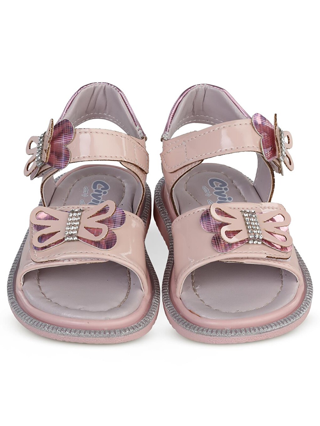 Pembe Girls Kelebek Aksesuarlı 21- Sandalet - Pudra-1