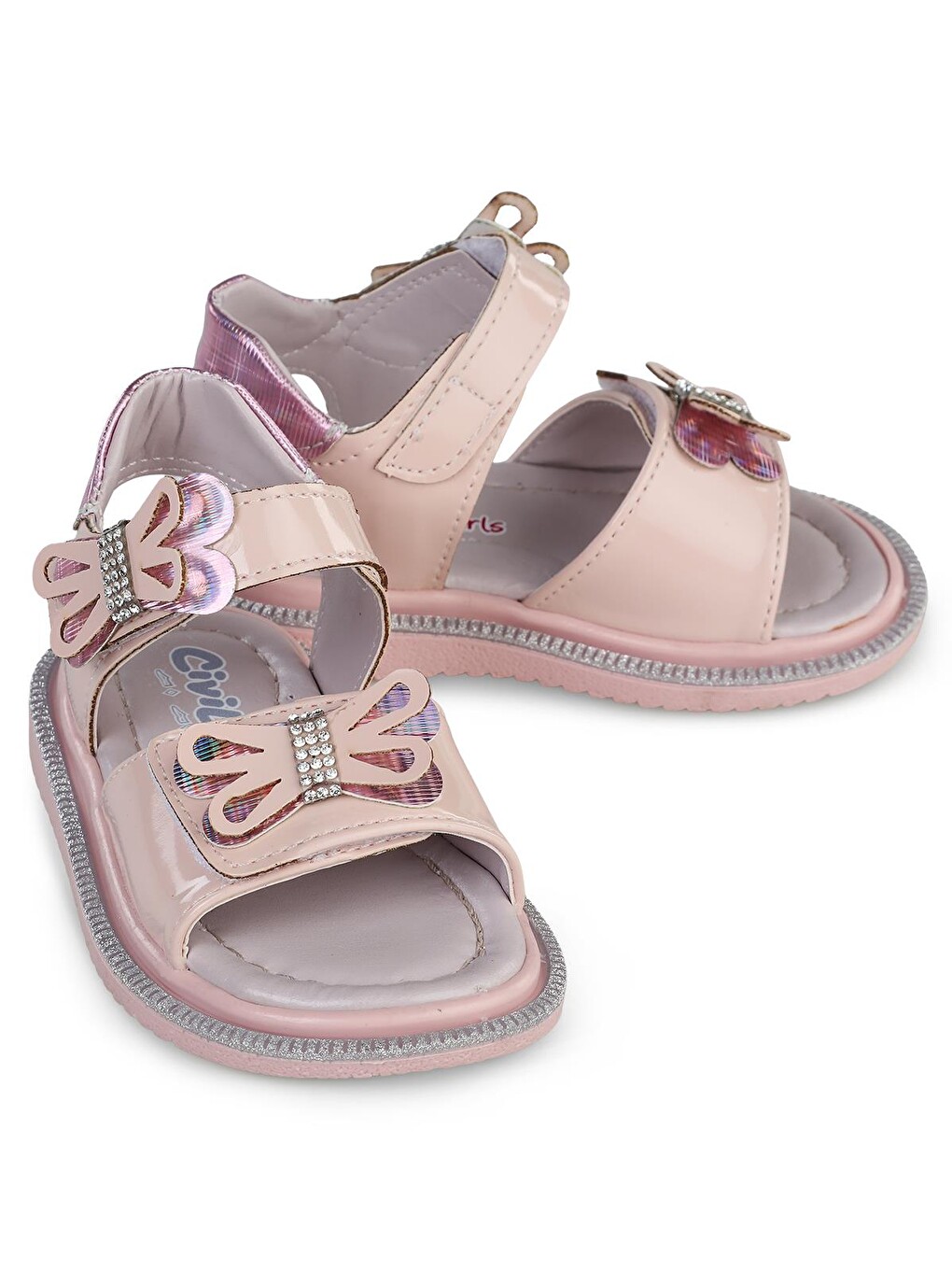 Pembe Girls Kelebek Aksesuarlı 21- Sandalet - Pudra-2