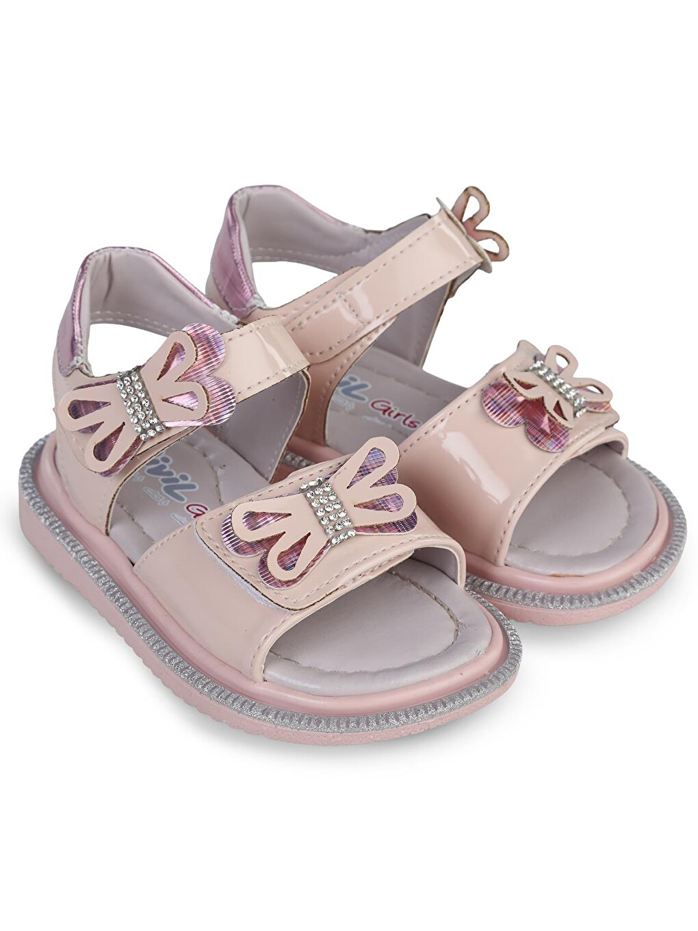 Pembe Girls Kelebek Aksesuarlı 21- Sandalet - Pudra-3