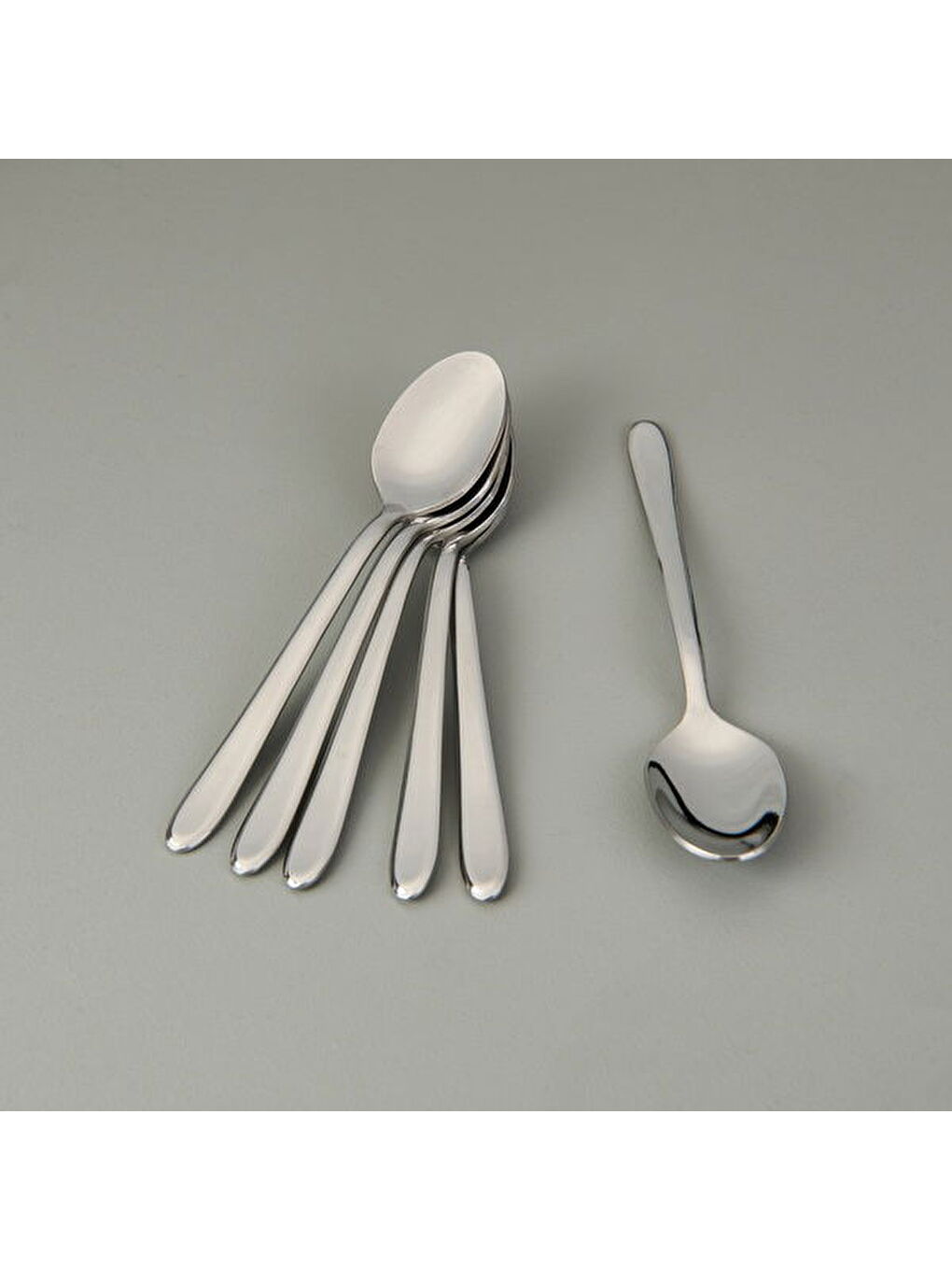 Sultan Sade 6'lı Çay Kaşığı - Gri - 11,5 cm