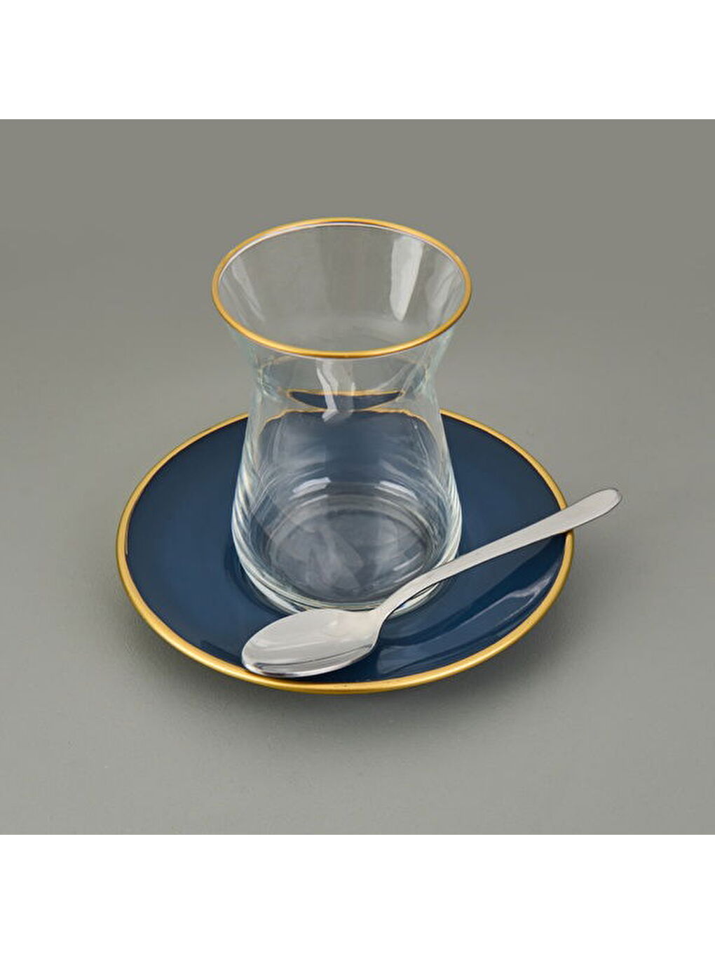 Sultan Sade 6'lı Çay Kaşığı - Gri - 11,5 cm-1