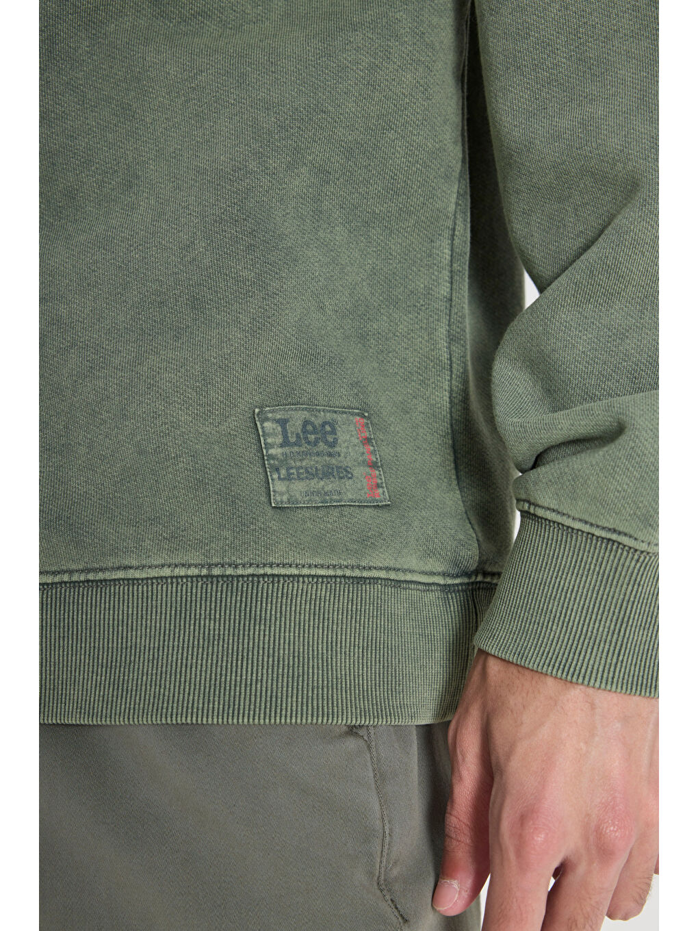 Loose Fit Rahat Kesim Bisiklet Yaka %100 Pamuk Yeşil Sweatshirt-3