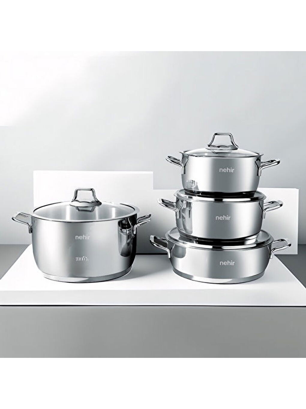 Silver Klasik 8 Parça Çelik Tencere Seti - Gri-2