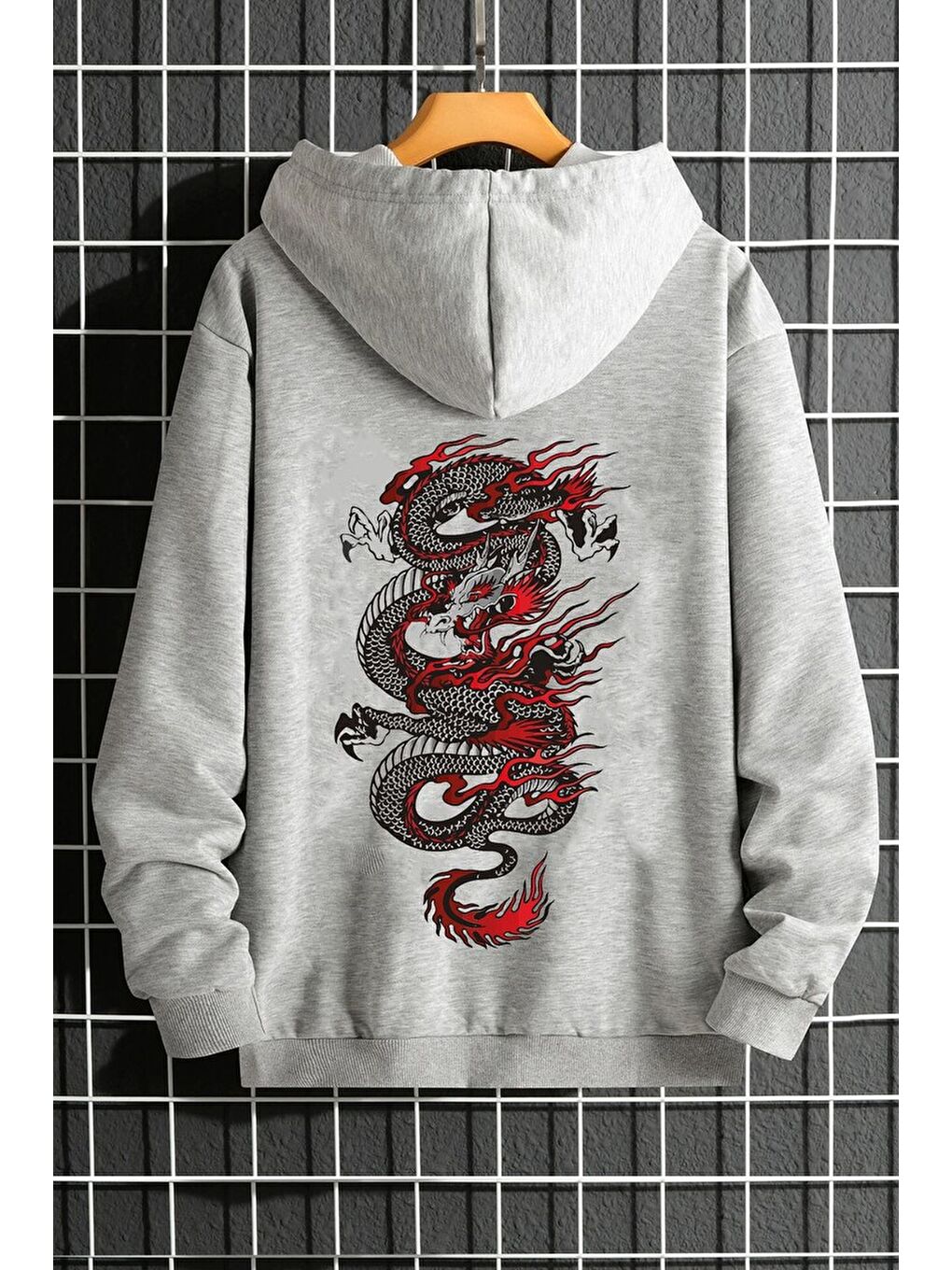 uyguntarz Gri Chinesebox Kapüşonlu Hoodie - 1