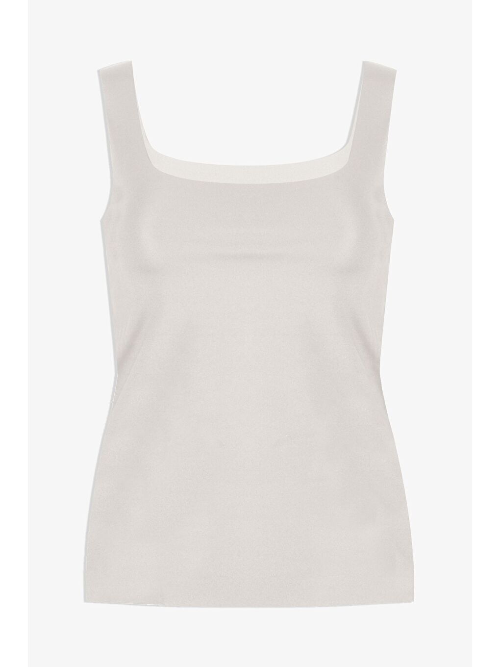 Ekru Kadın Kalın Askılı Lazer Kesim Atlet