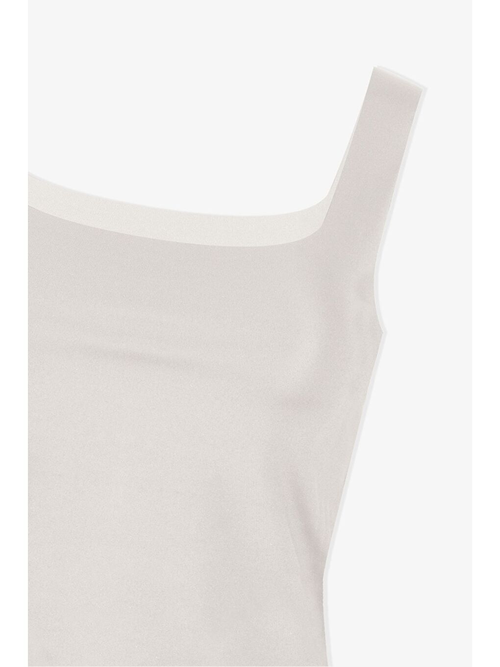 Ekru Kadın Kalın Askılı Lazer Kesim Atlet-1