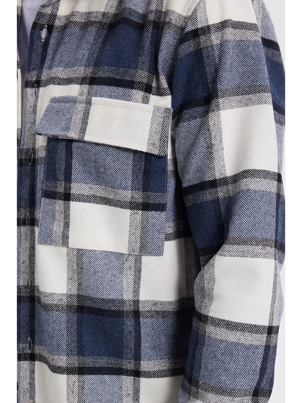 Karışık Erkek Regular Fit Klasik Kesim Çift Cep Kapaklı Kareli Oduncu Gömlek-2