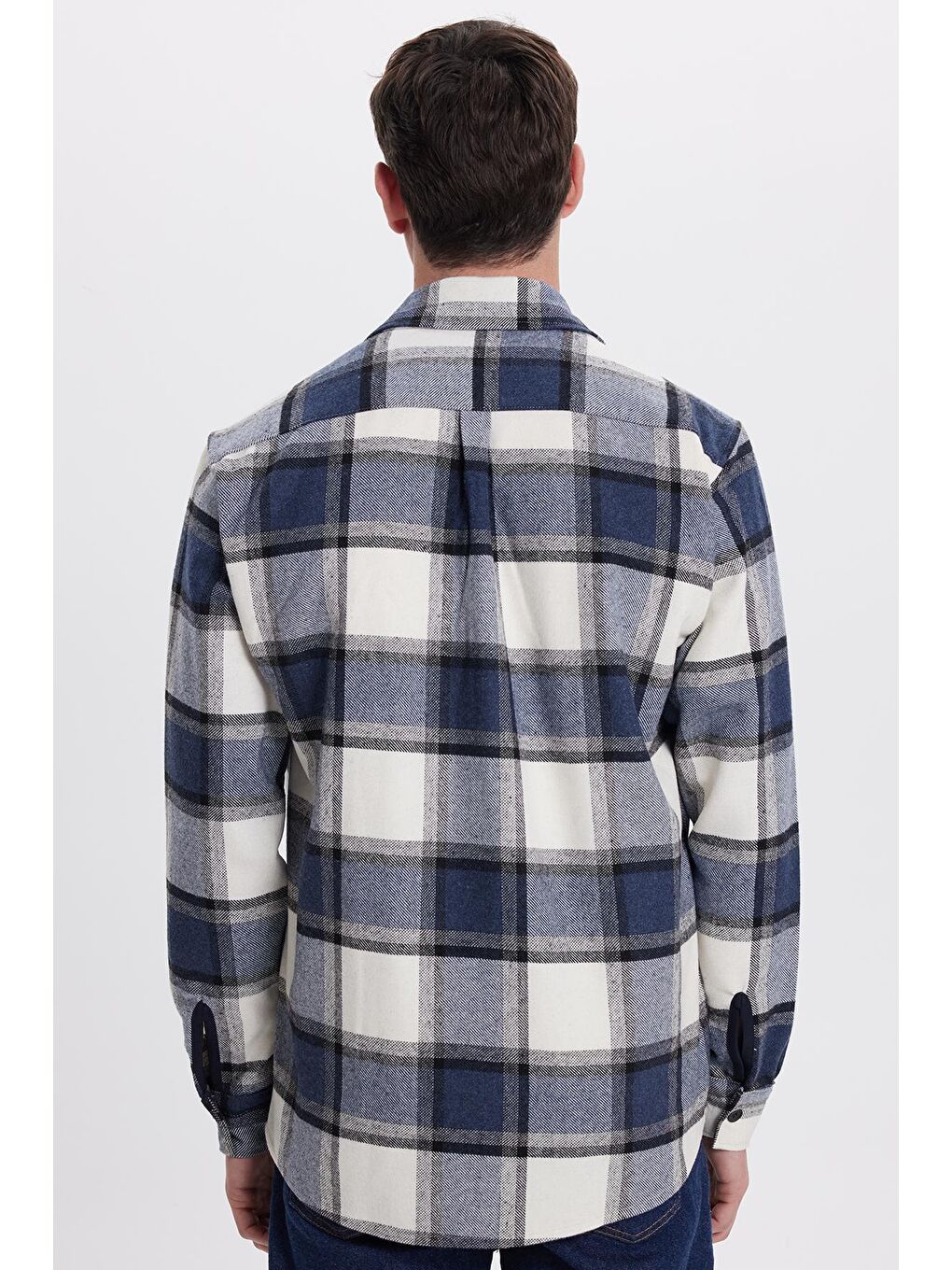 Karışık Erkek Regular Fit Klasik Kesim Çift Cep Kapaklı Kareli Oduncu Gömlek-7