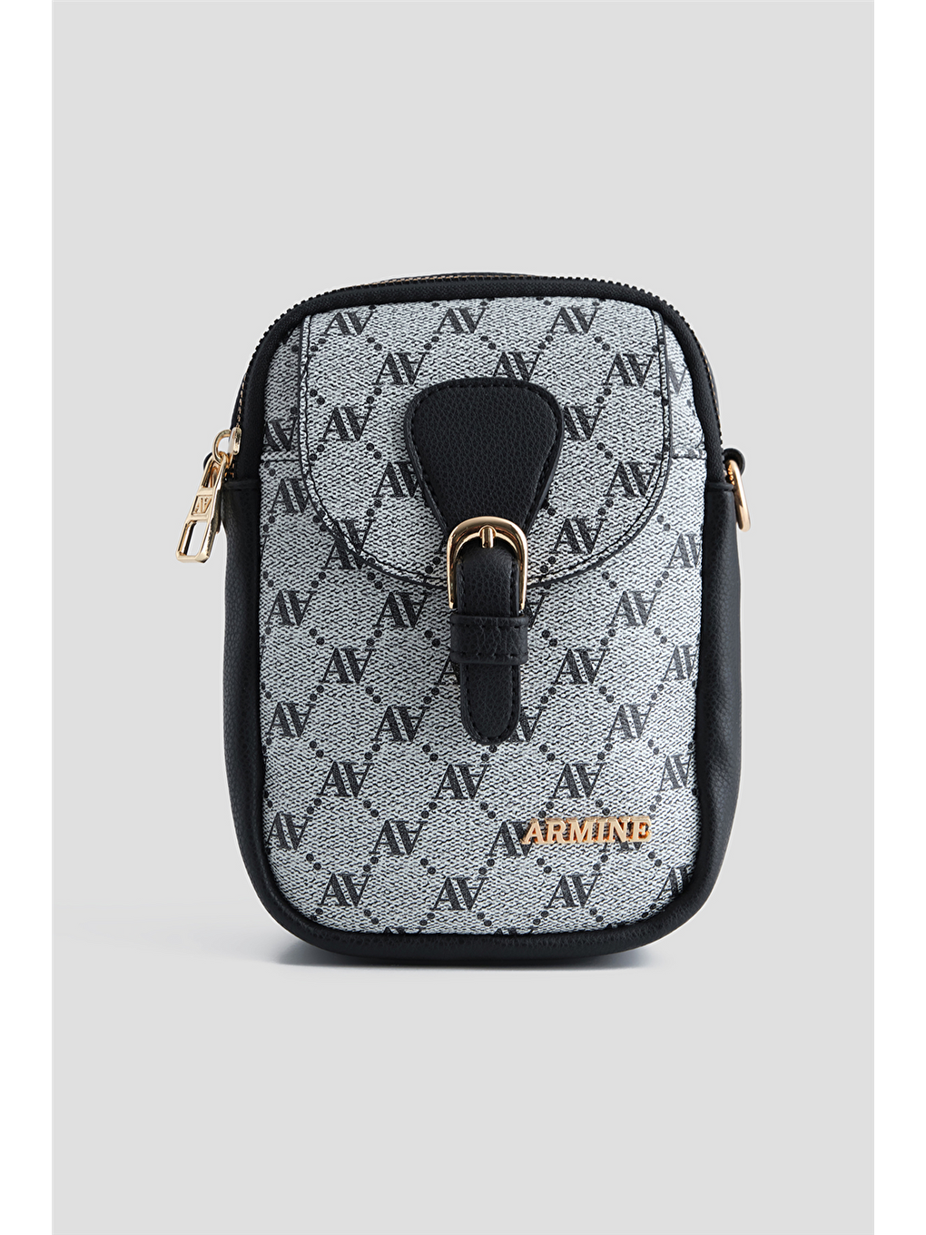 Noktalı Telefon Çantası Gri