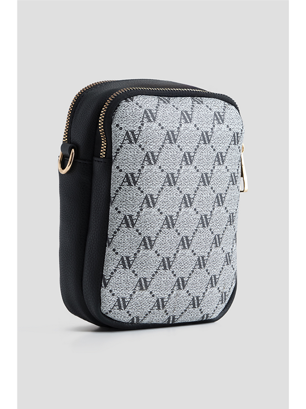 Noktalı Telefon Çantası Gri-1