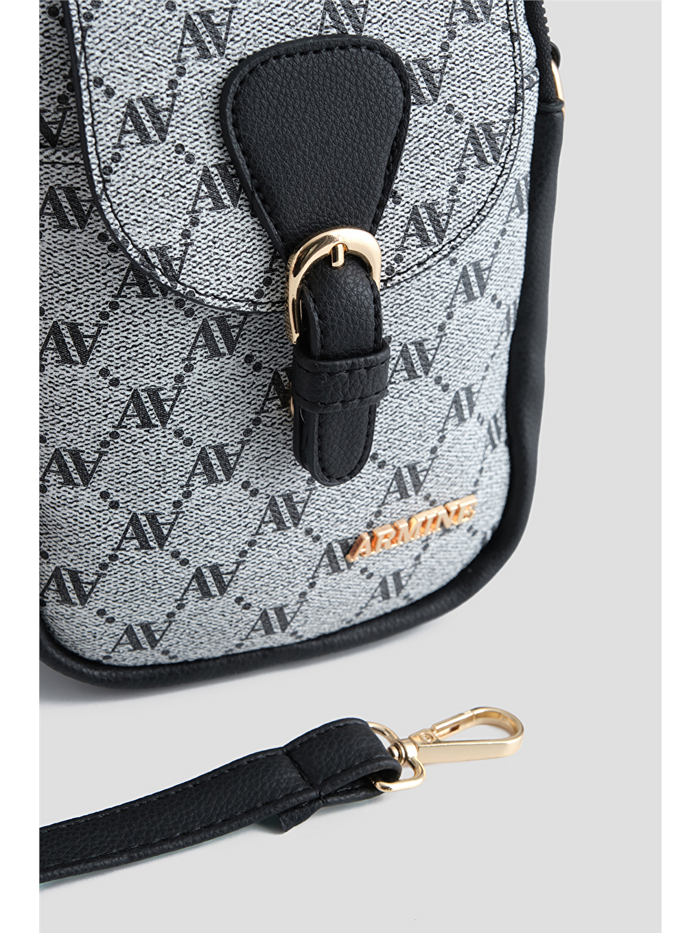 Noktalı Telefon Çantası Gri-2