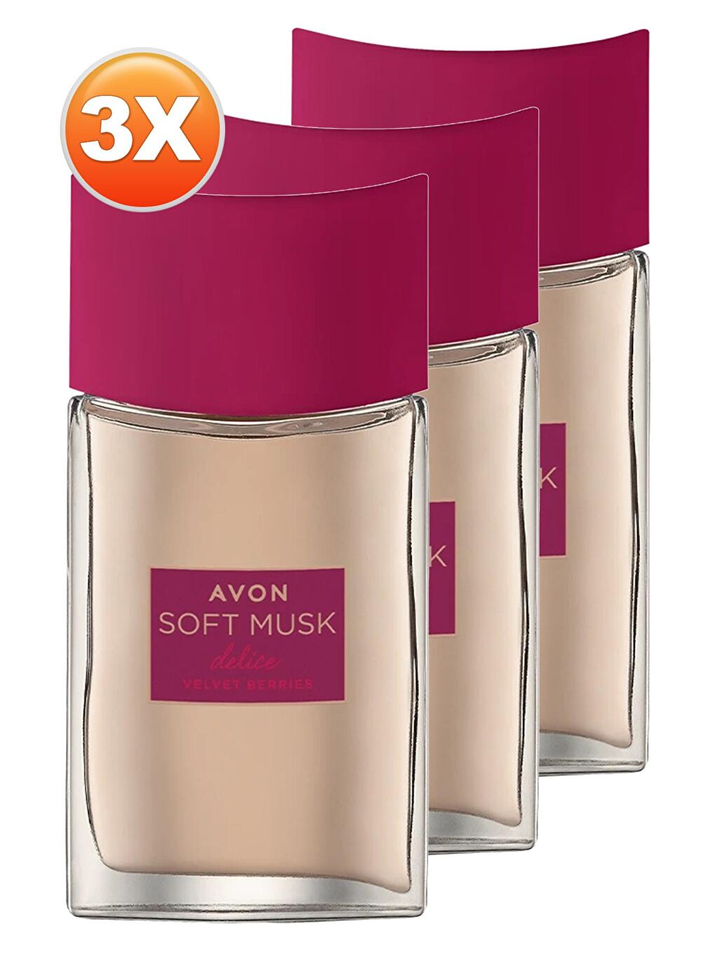 AVON Renksiz Soft Musk Delice Velvet Berries Kadın Parfüm Edt 50 Ml. Üçlü Set - 1