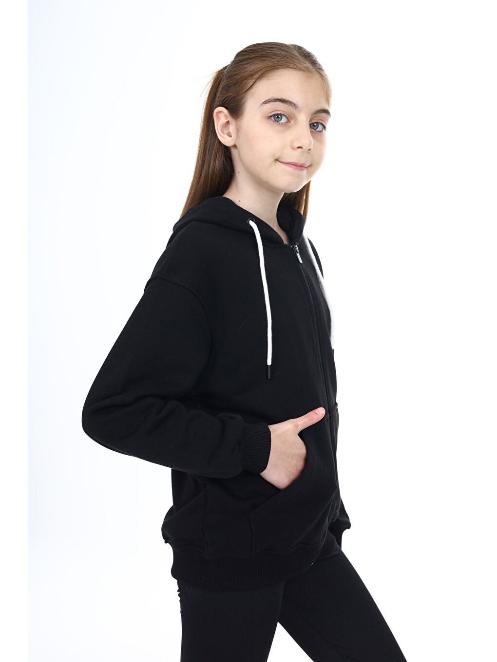 Siyah Kız Çocuk Baskılı Hırka-4