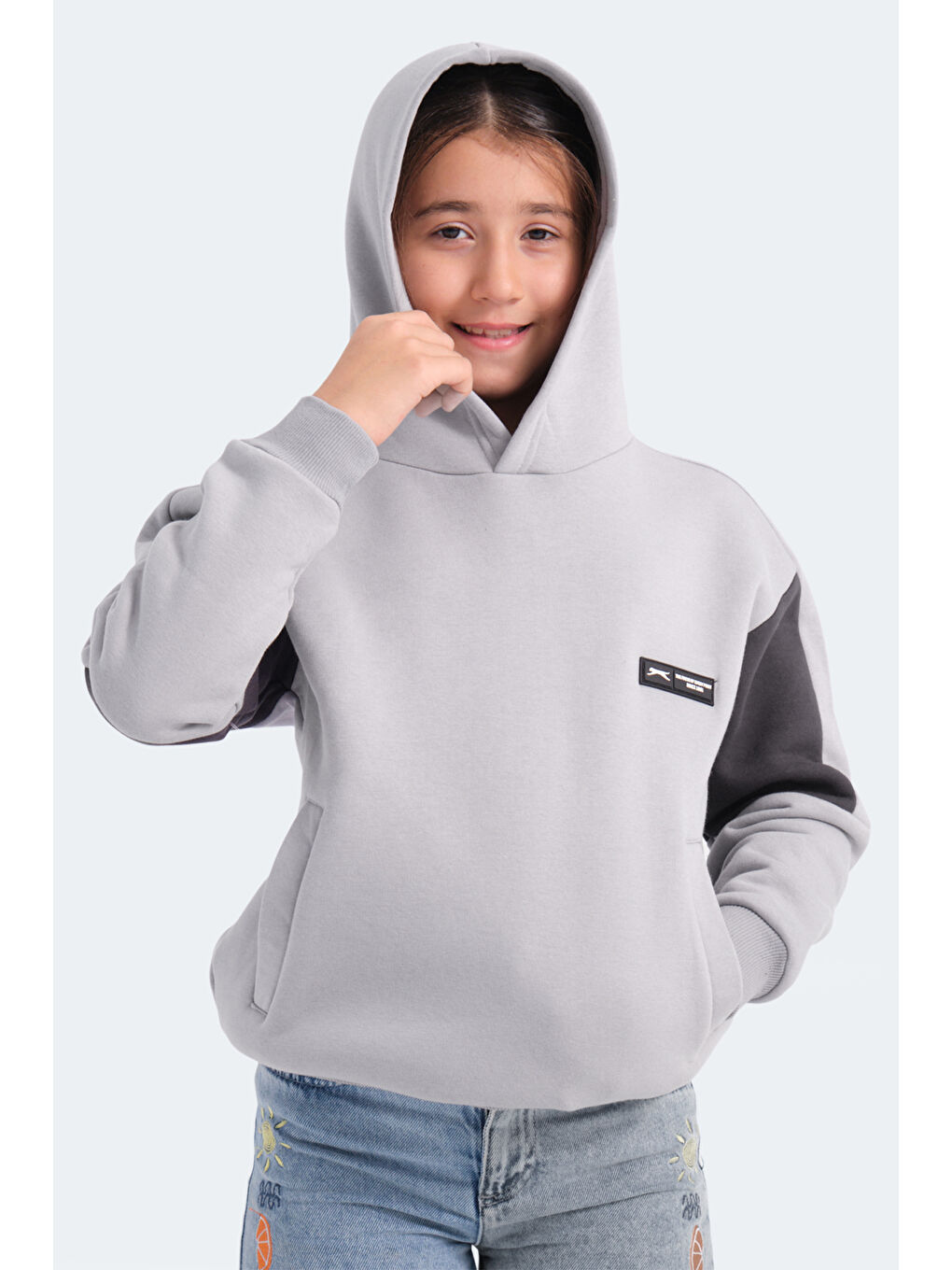 SLAZENGER Gri-Siyah Kız Çocuk Sweatshirt Gri / Siyah