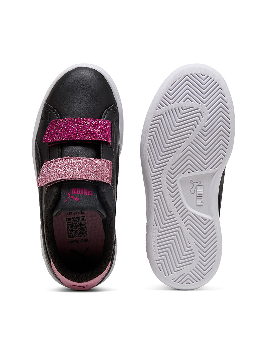 Smash 3.0 L Glitter Velcro V Kız Çocuk Siyah Sneaker-4