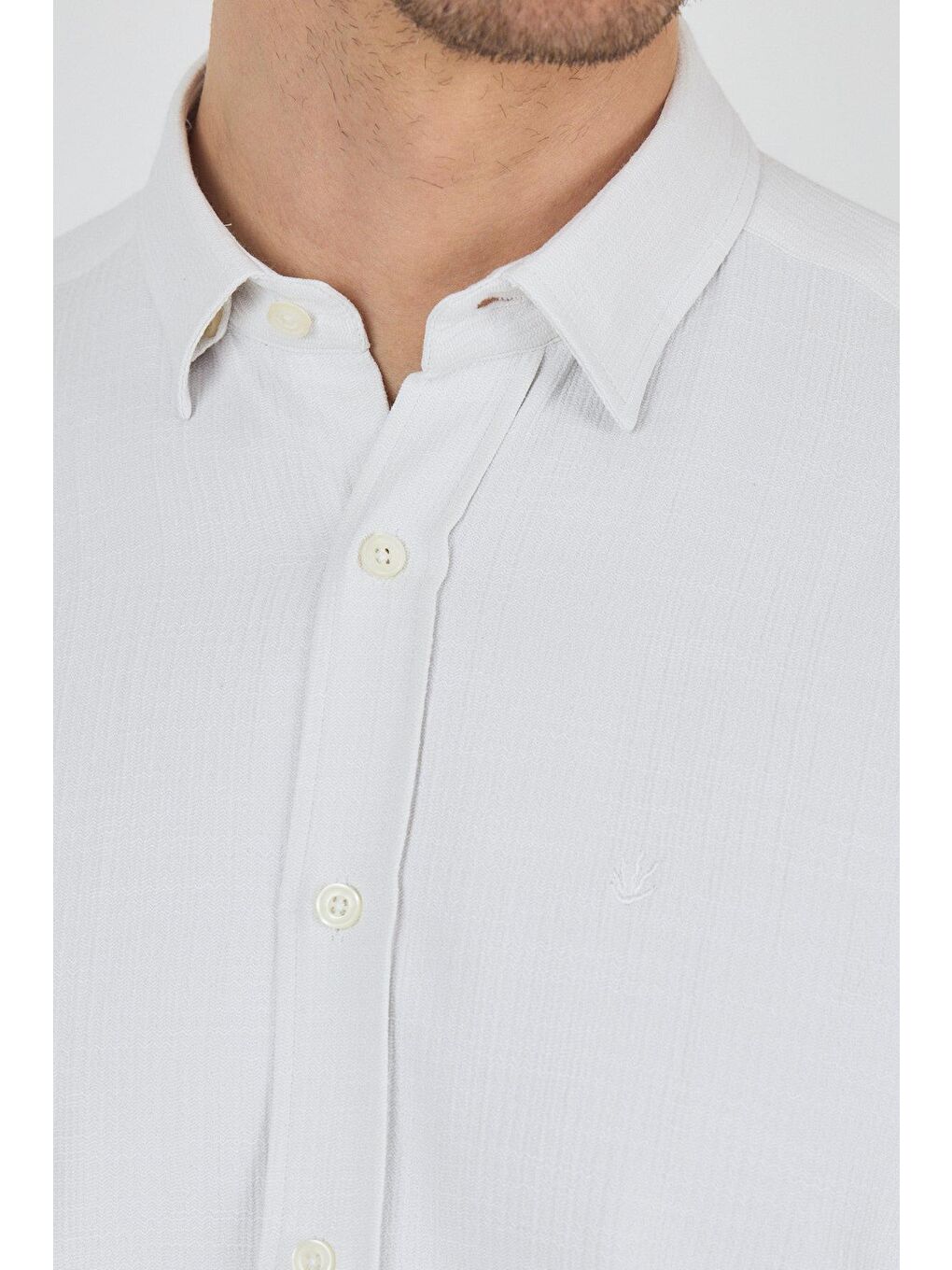 Kahverengi Açık Krem Biritli Yaka Düz Casual Pamuklu Comfort Fit Gömlek 1004250221-3