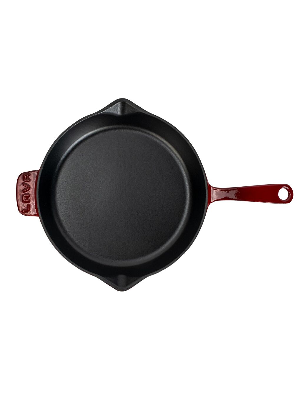 Bordo Yuvarlak Kızartma Tavası Döküm Demir Yekpare Saplı. Çap(Ø)28cm-2