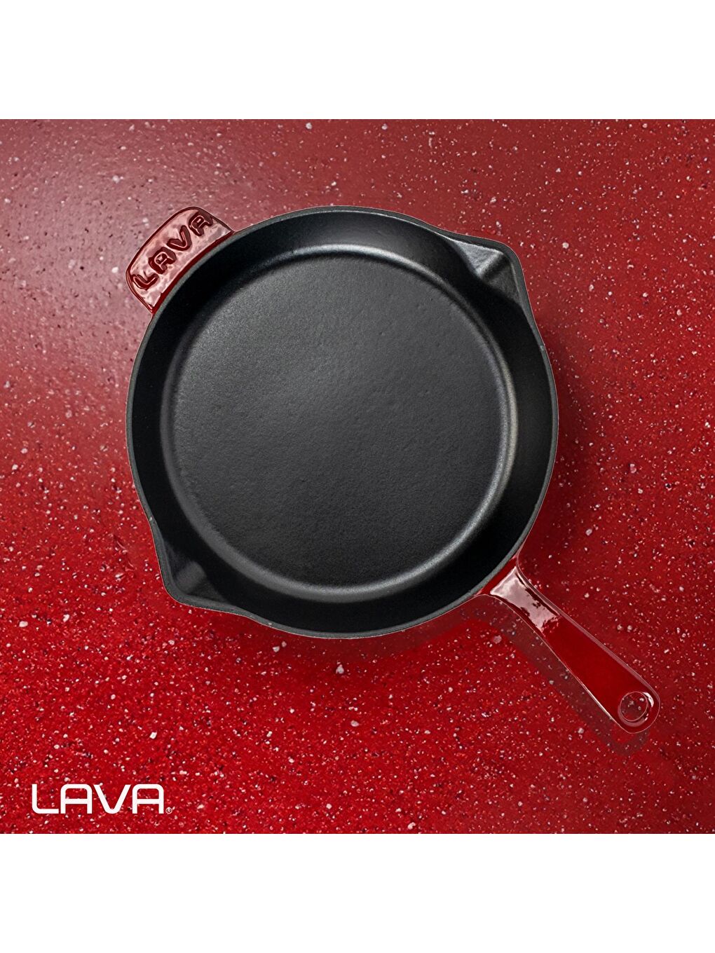 Bordo Yuvarlak Kızartma Tavası Döküm Demir Yekpare Saplı. Çap(Ø)28cm-6