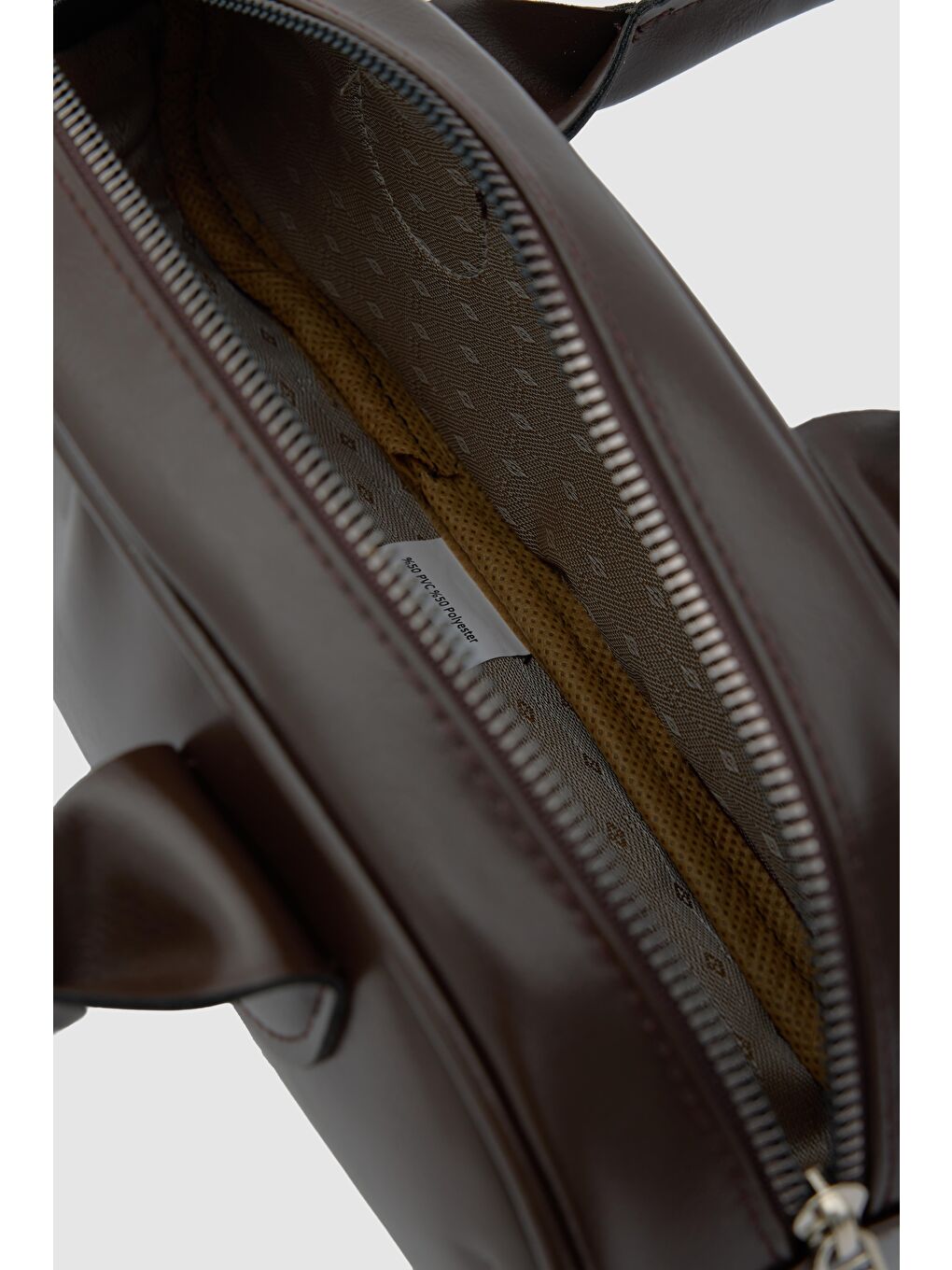 Kahverengi Lisse Charmlı Oval Baget Çanta Acı Kahve-6