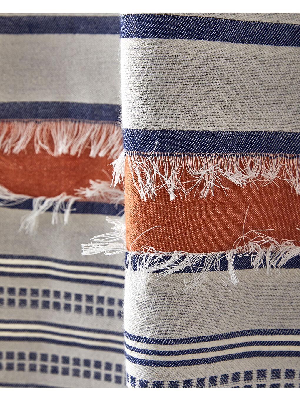 Modern Line Pamuklu Peştamal 90x150 cm Açık Bej-Kiremit-2