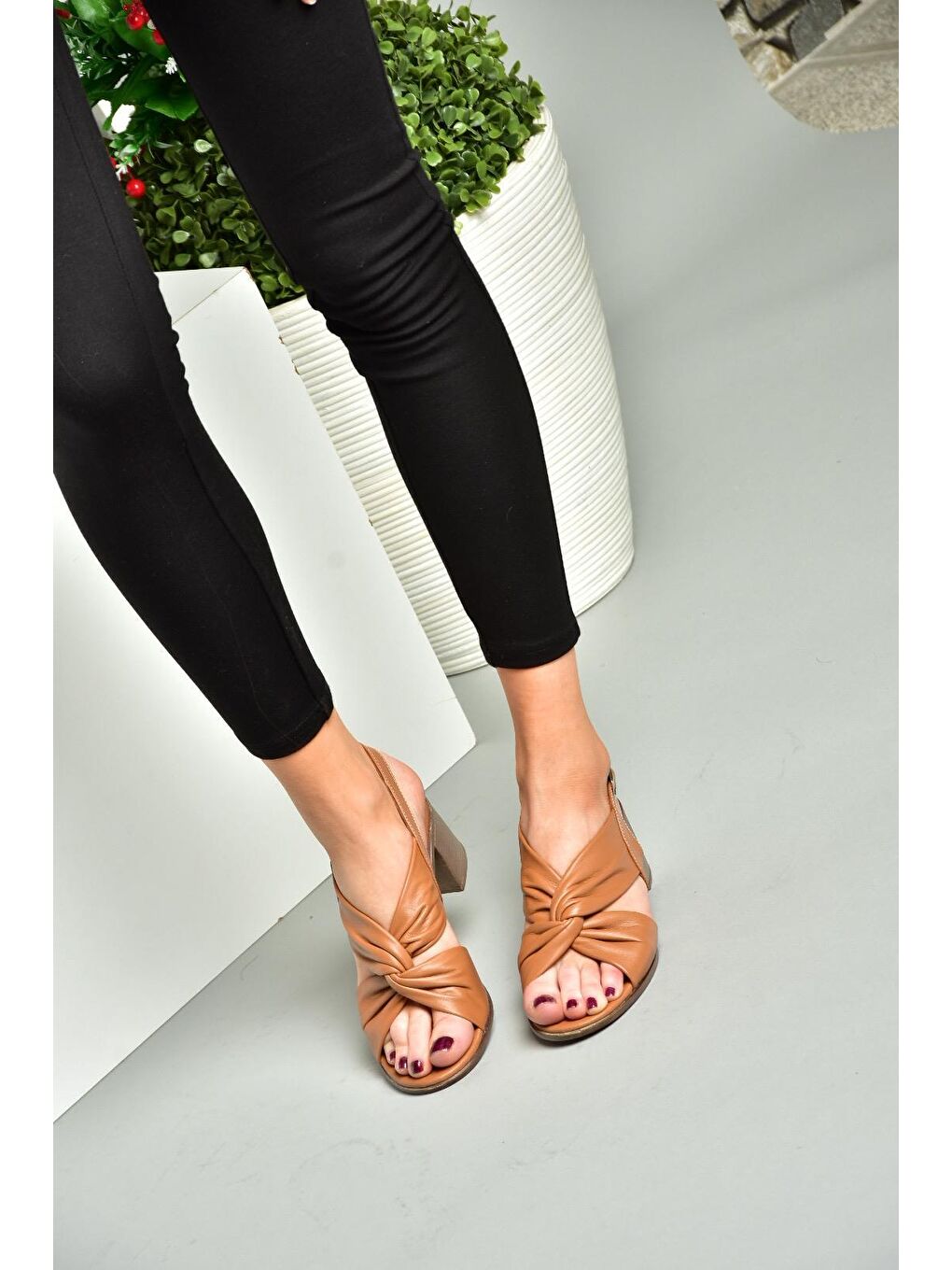 Kahverengi P5554501 Taba Kadın Sandalet-6