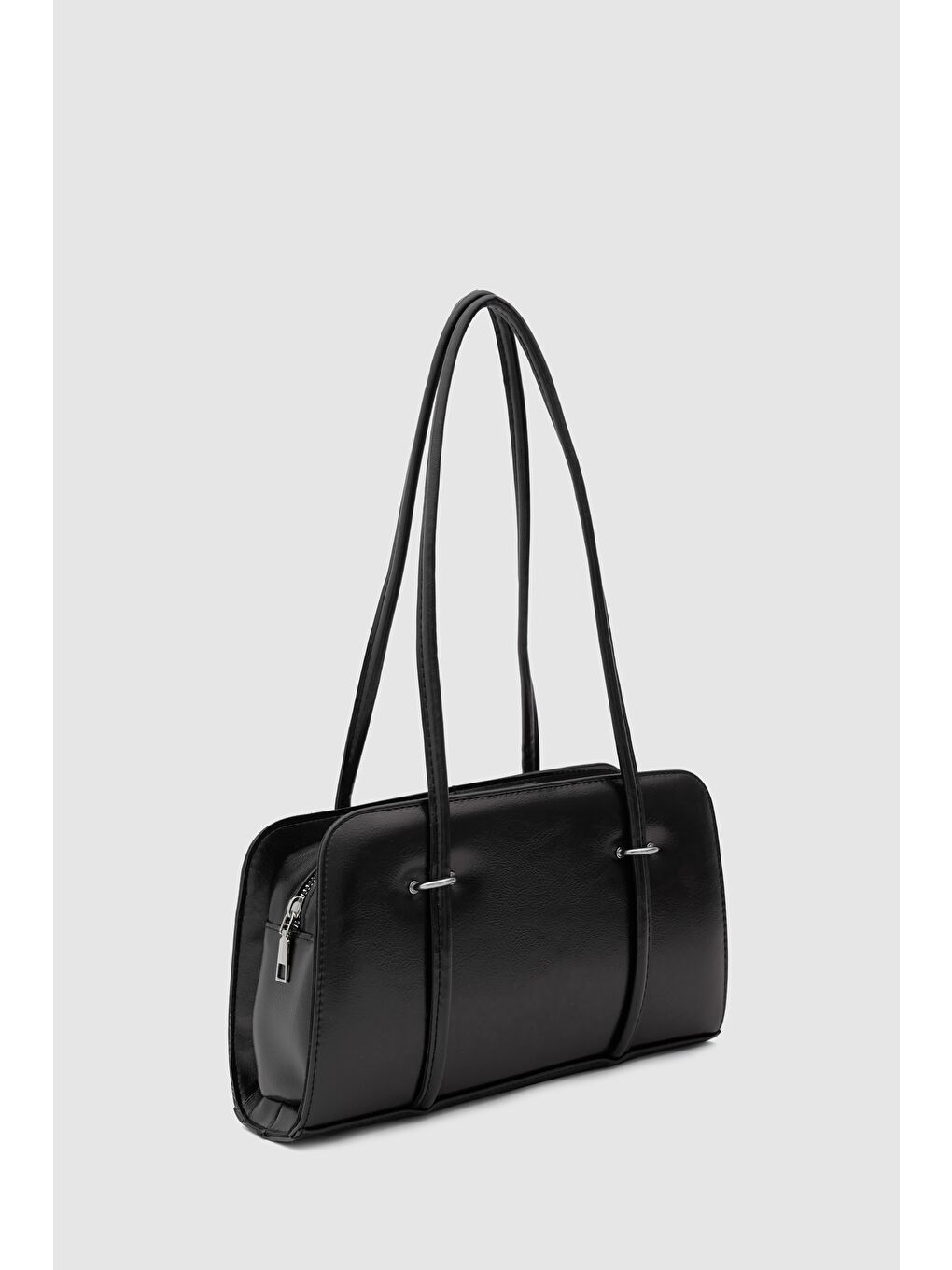 Hansal Metal Detaylı Baget Çanta Siyah-1