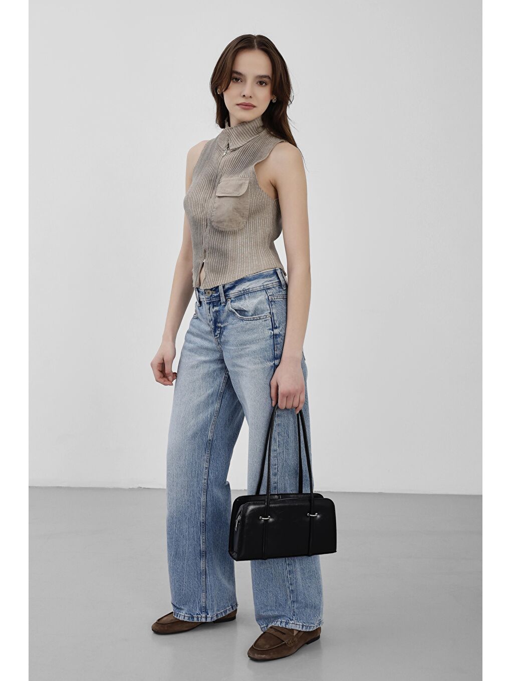 Hansal Metal Detaylı Baget Çanta Siyah-4