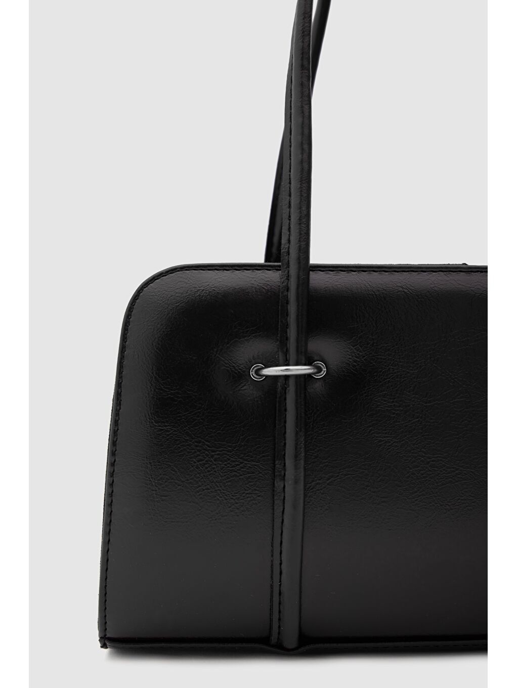 Hansal Metal Detaylı Baget Çanta Siyah-5